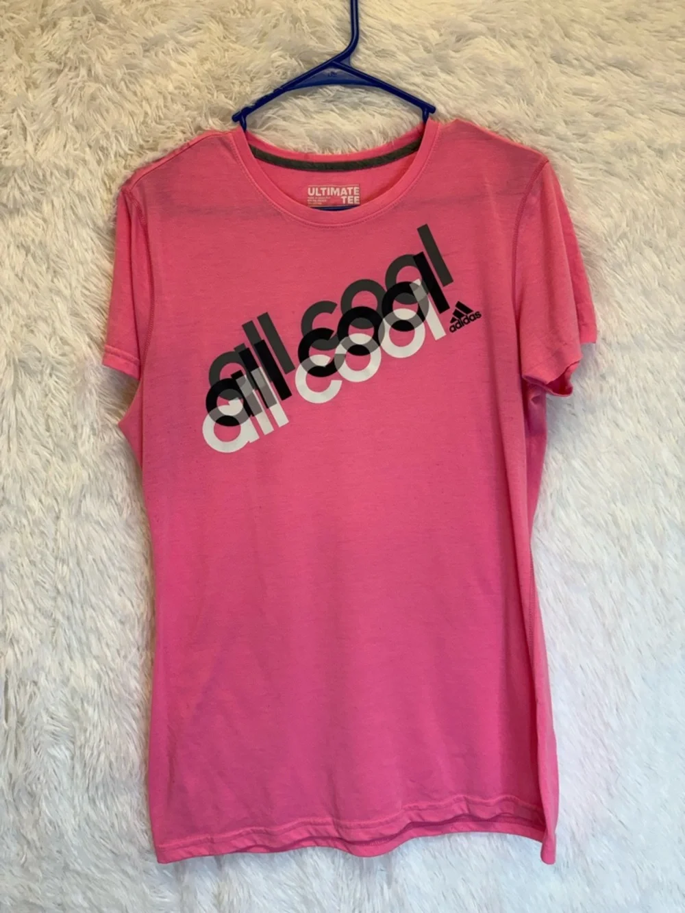 adidas “All Cool” BubbleGum Pink Graphic Tee | Size Large 💗🎀✨ - Picture 5 of 17